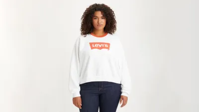 Sweat-shirt Vintage à col rond et manches raglan (grandes tailles