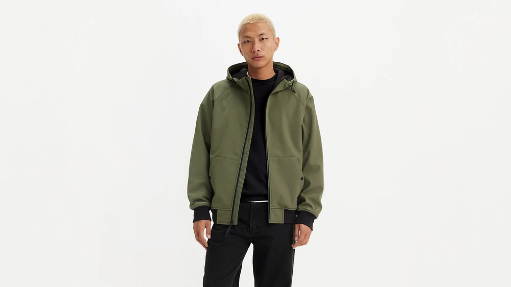 Soft Shell Hoodie Bomber Jacket