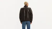 Faux Leather Aviator Bomber Jacket