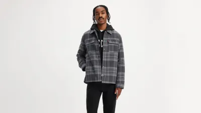 Cotton Plaid Quilted Lining Shacket