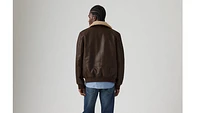 Aviator Bomber Jacket with Sherpa Collar