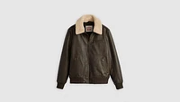 Aviator Bomber Jacket with Sherpa Collar