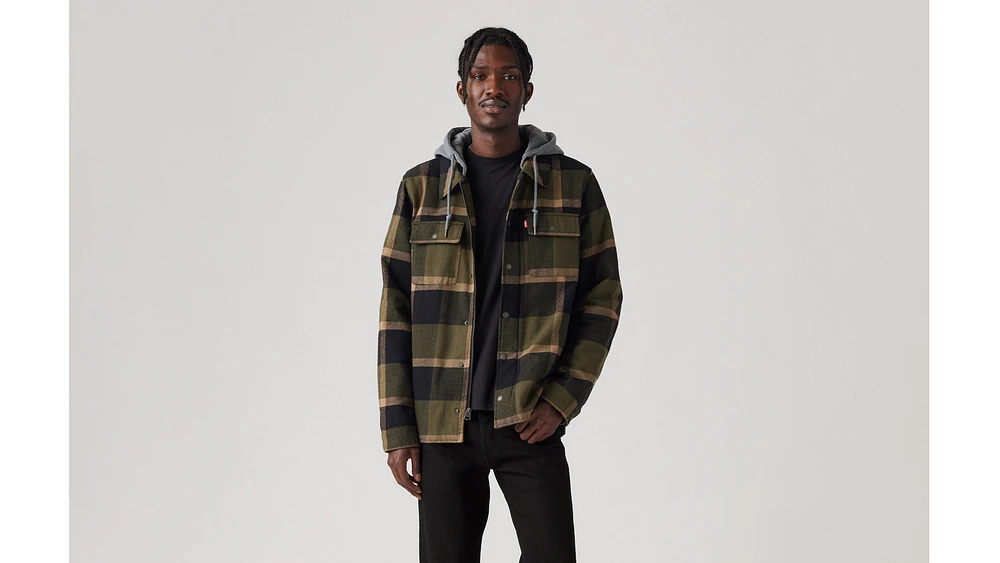 Cotton Plaid Sherpa Lined Shacket