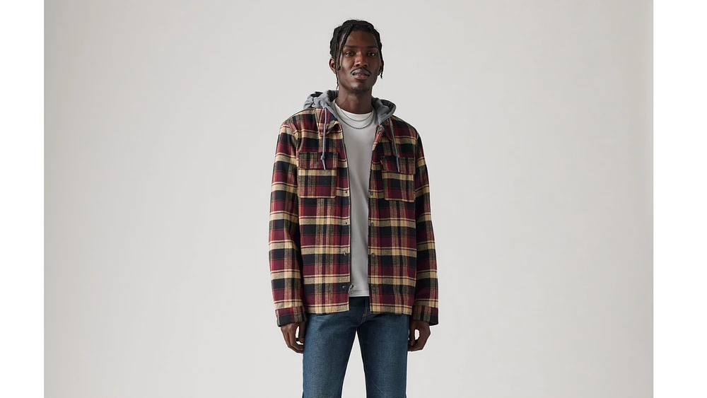 Cotton Plaid Sherpa Lined Shacket