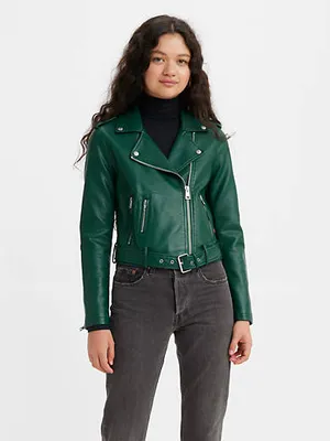 Belted Faux Leather Moto Jacket