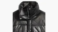 Faux Leather Puffer Jacket