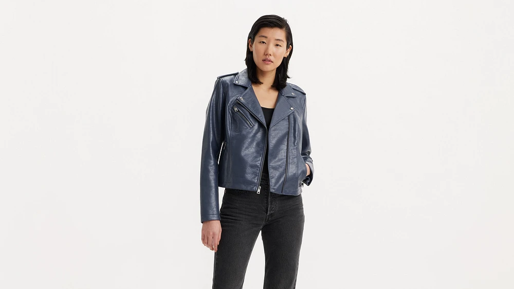 Faux Leather Moto Jacket