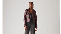 Faux Leather Moto Jacket