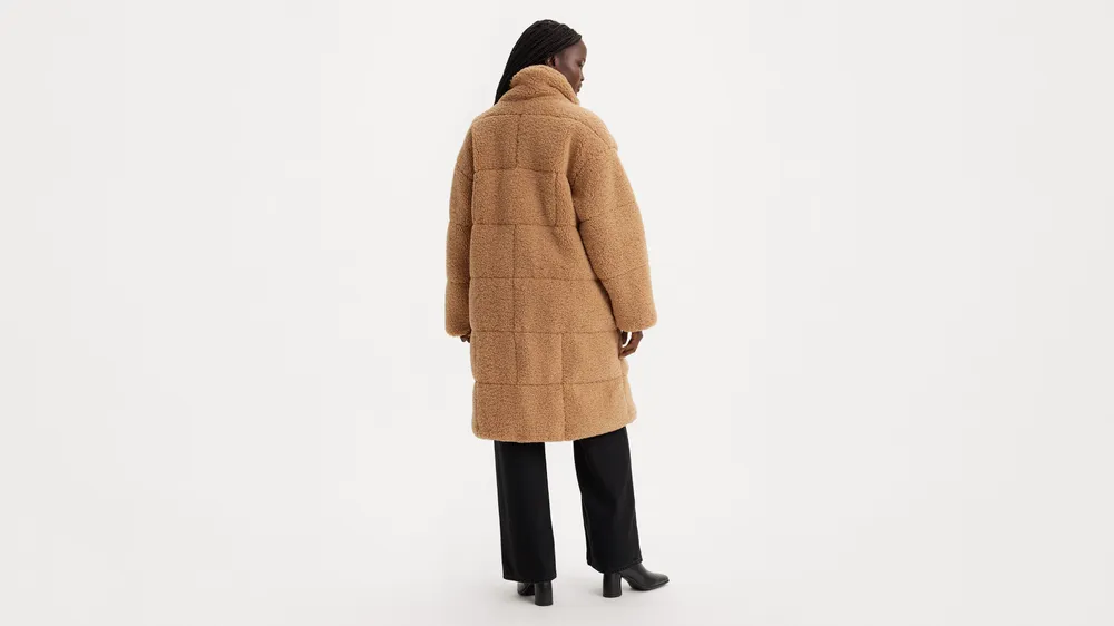 Quilted Sherpa Full Length Teddy Coat