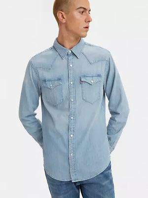 Levi's Men's Standard Barstow Denim Western Snap-Up Shirt 