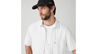 Short Sleeve Sunset Cotton Linen One Pocket Shirt