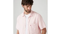 Short Sleeve Sunset Cotton Linen One Pocket Shirt