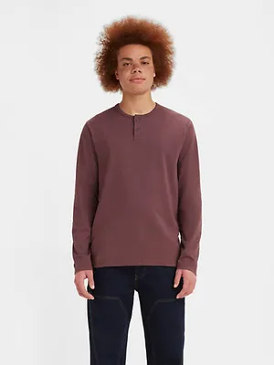 Long Sleeve Jersey Henley T-Shirt