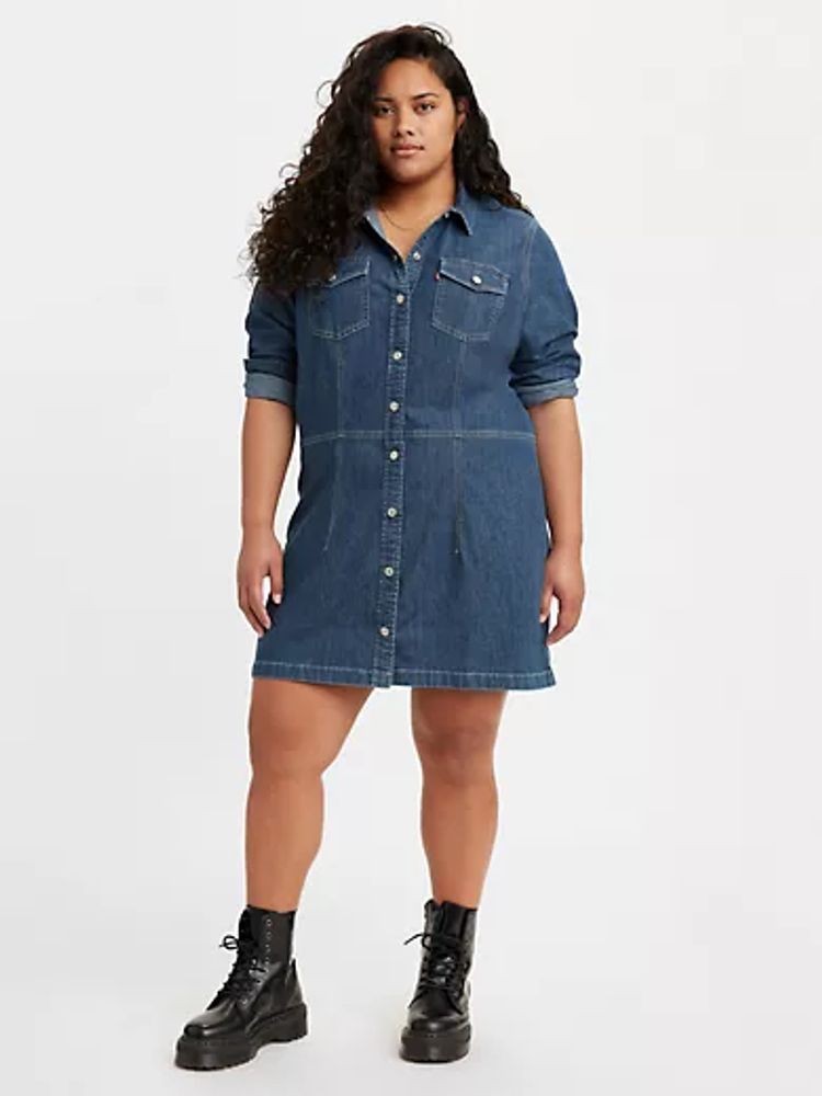 Ellie Denim Dress (Plus Size)