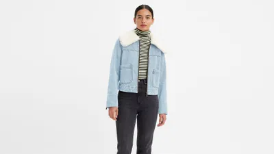 Veste Trucker Sherpa rétro