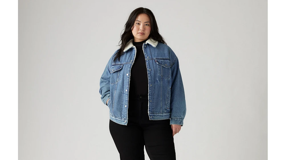 '90s Sherpa Trucker Jacket (Plus Size)