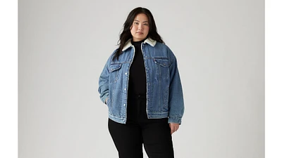 '90s Sherpa Trucker Jacket (Plus Size)