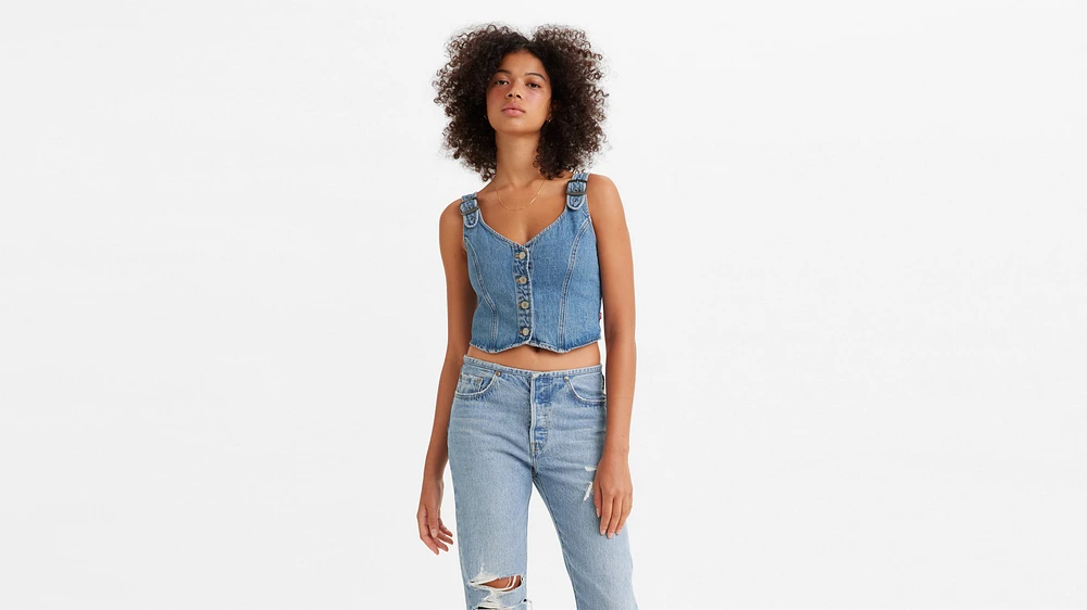 Charlie Denim Crop Top