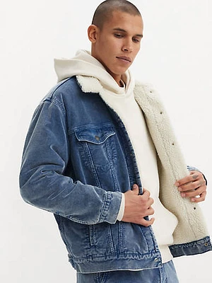 Relaxed Fit Corduroy Sherpa Trucker Jacket