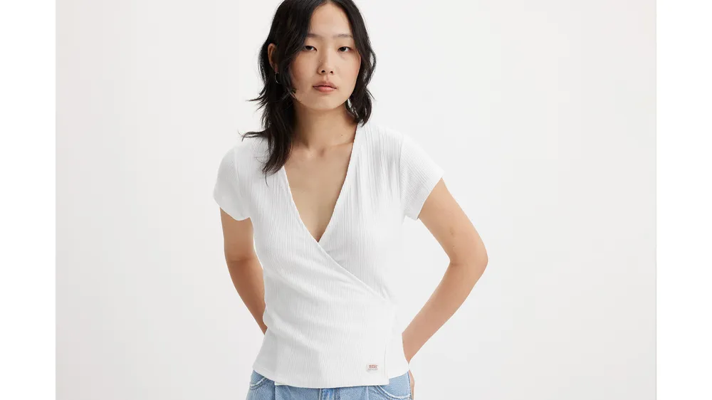 Dry Goods Pointelle Wrap Top