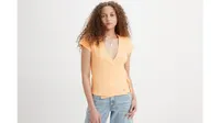 Dry Goods Pointelle Wrap Top