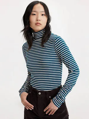 Ruched Turtleneck Top