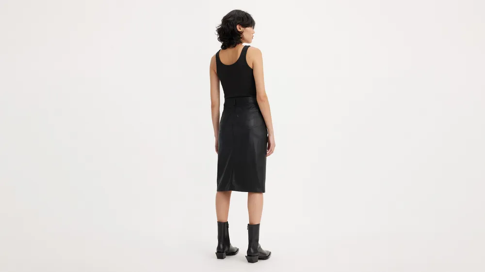 Faux Leather Icon Pencil Skirt