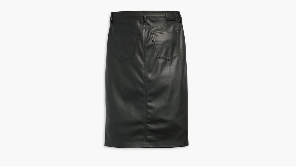 Faux Leather Icon Pencil Skirt