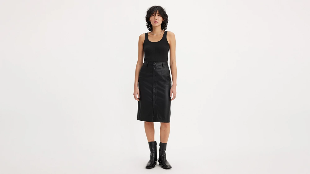 Faux Leather Icon Pencil Skirt