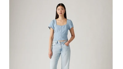 Ophelia Short Sleeve Denim Corset