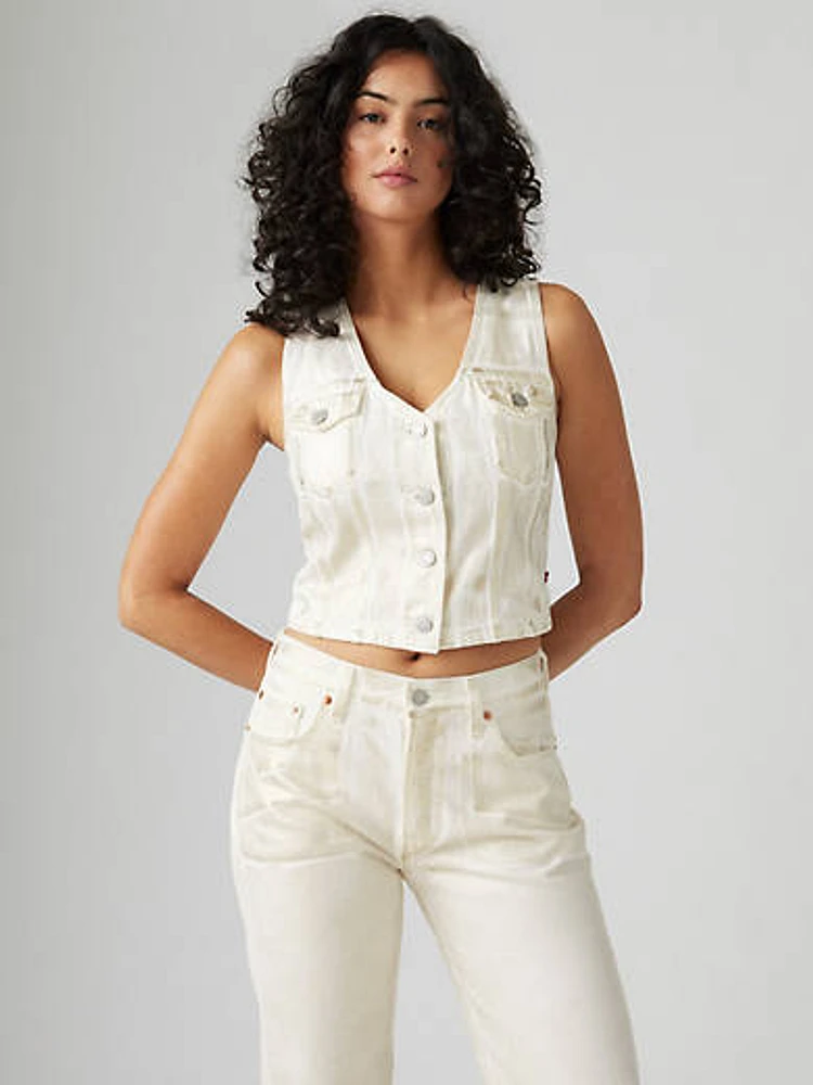 Coated Bella Denim Corset Top