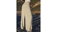 XL Baggy Straight Linen Blend Women's Pants