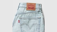 High Rise Baggy Linen+ Denim Lightweight Women's Shorts