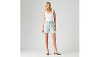 High Rise Baggy Linen+ Denim Lightweight Women's Shorts