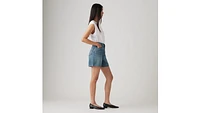 High Rise Baggy Linen+ Denim Lightweight Women's Shorts