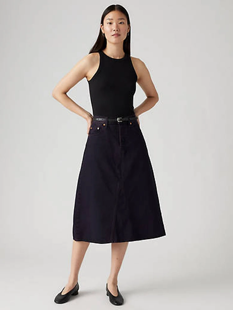 High Rise A-Line Deconstructed Skirt