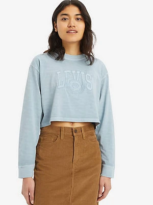 Cropped Long Sleeve Football T-Shirt