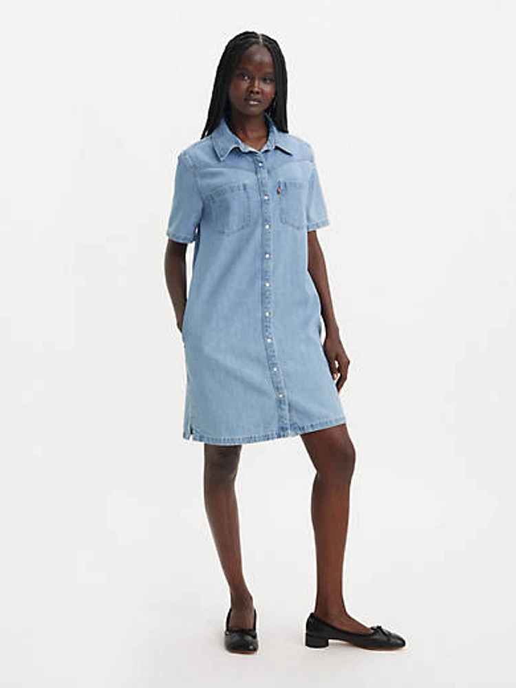 Louisa Short Sleeve Denim Dress