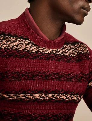 FAIR ISLE JACQUARD CREW NECK SWEATER