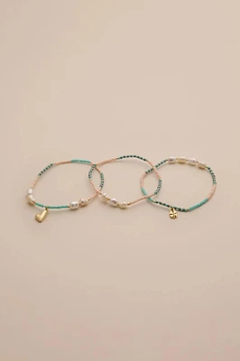 HEART BEADED BRACELET SET