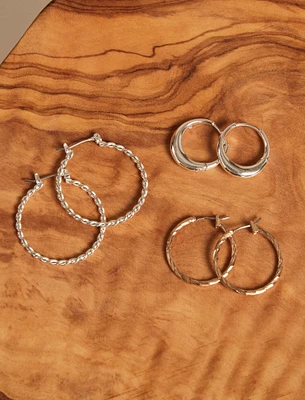 TWIST TRIO HOOP EARRING SET