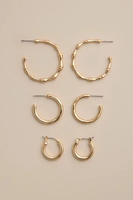 MODERN TRIO HOOP EARRING SET