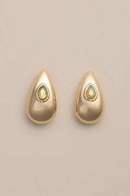 SET STONE TEARDROP EARRINGS