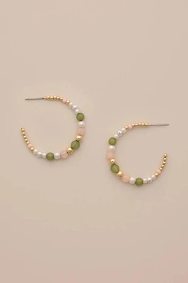 BEADED HOOP EARRINGS