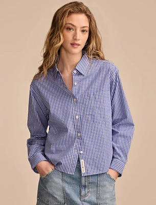 POPLIN CROPPED BUTTON DOWN