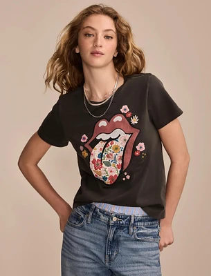 ROLLING STONES FLORAL TONGUE CLASSIC CREW