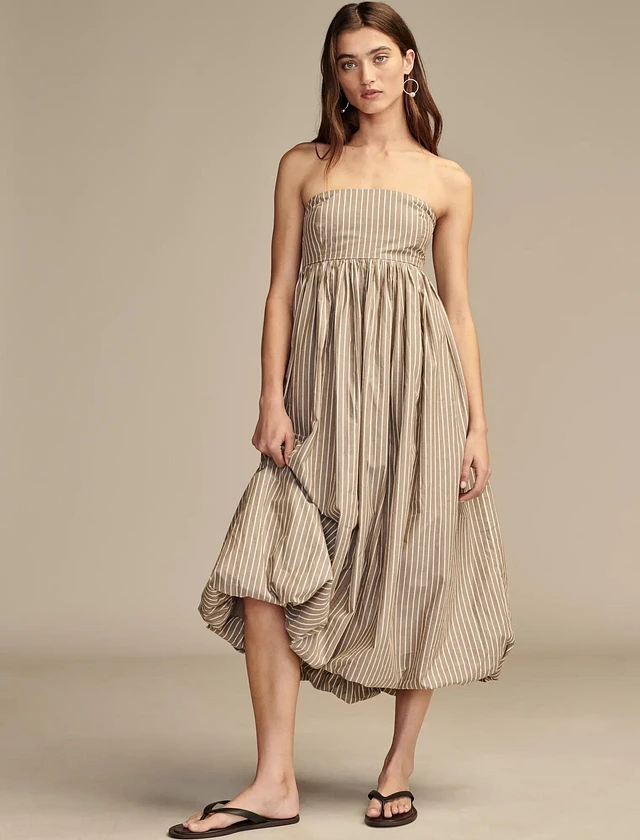 LUCKY POPLIN BUBBLE HEM MAXI DRESS | Arden Fair LUCKY POPLIN BUBBLE HEM MAXI DRESS | Arden Fair