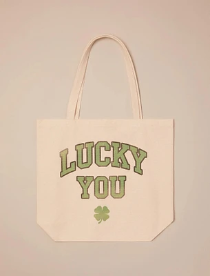 LUCKY YOU CANVAS TOTE