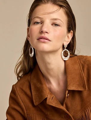 HAMMERED OVAL EARRINGS