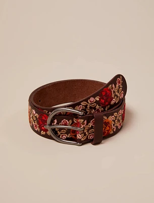 FLORAL EMBROIDERED BELT